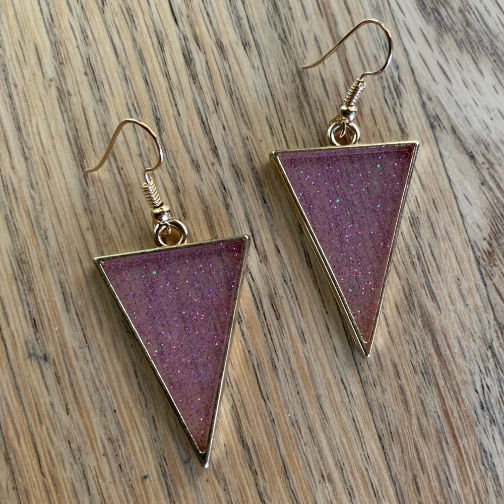 Handcrafted metal and resin earrings